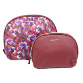Nine West -2-PC FLORAL PRINTED NYLON AND PEBBLE PU DOME COSMETIC BAG SET